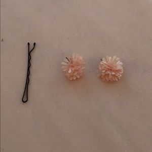 Candie’s Pink Floral Puff Stud Earrings